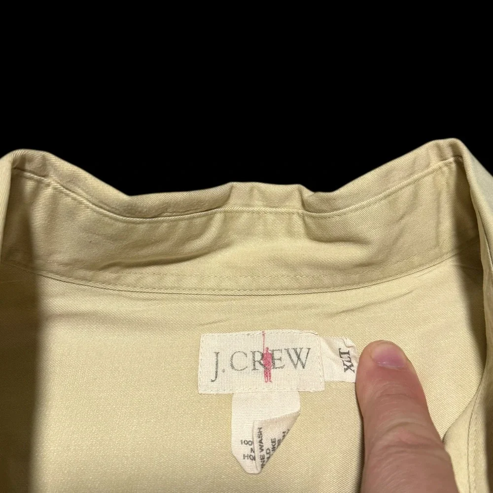 Vintage‎ 90s J. Crew Oarsmen Tan Long Sleeve Button Down Casual Shirt Men's XLT